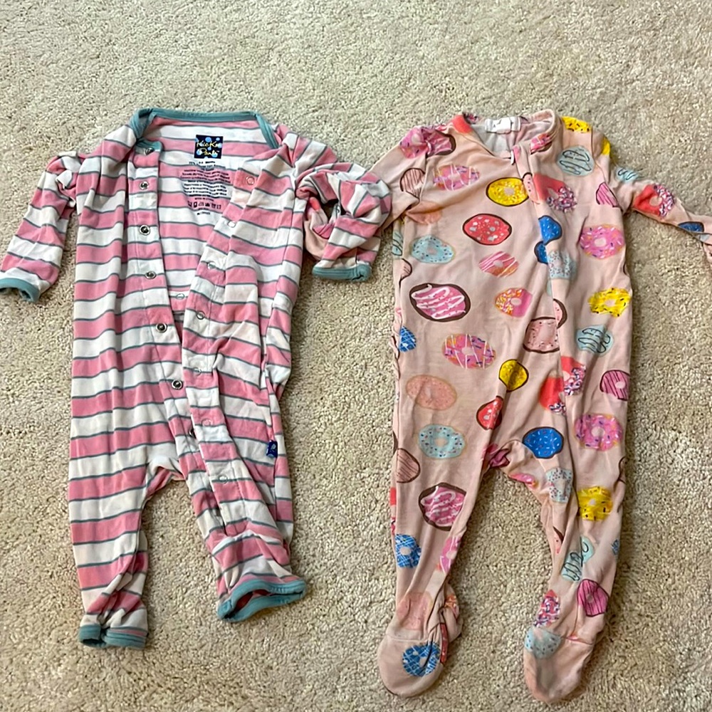 Girls 0-3 month onesie bundle - bamboo stretch